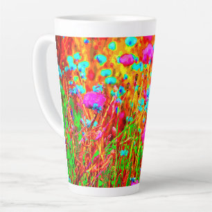 Tasse Latte Pré sauvage dans l'art pop fleuri
