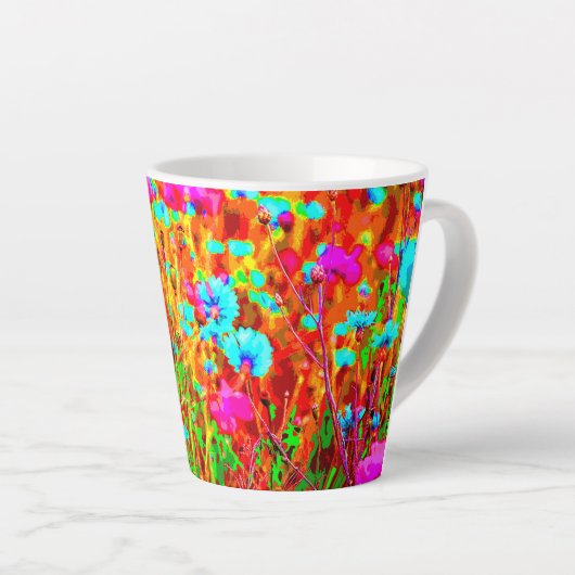 Tasse Latte Pré sauvage dans l'art pop fleuri (Angle droit)