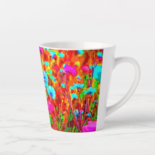 Tasse Latte Pré sauvage dans l'art pop fleuri (Droite)