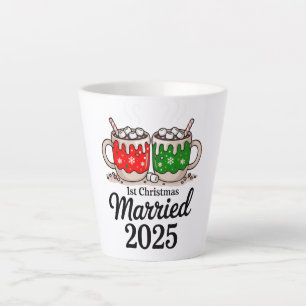 Tasse Latte Premier Noël de Mariés 2025   Chocolat Chaud Migno