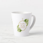 Tasse Latte Première Communion Fleurs Lys Croix Dorée Géométri (Angle droit)