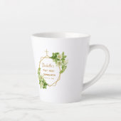 Tasse Latte Première Communion Fleurs Lys Croix Dorée Géométri (Droite)