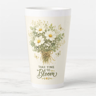 Tasse Latte Prenez le temps de fleurir   Conception de bouquet