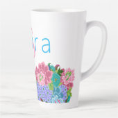 Tasse Latte Preppy Chinoiserie avec nom monogramme (Droite)