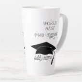 Tasse Latte présent de célébration de remise de diplôme de doc (Angle droit)