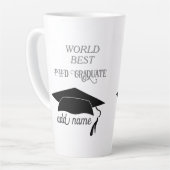 Tasse Latte présent de célébration de remise de diplôme de doc (Angle gauche)