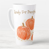 Tasse Latte Prêt pour le Citrouille d'aquarelle de saison des  (Angle gauche)