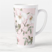Tasse Latte Pretty Blush Pink White Flowers   (Droite)