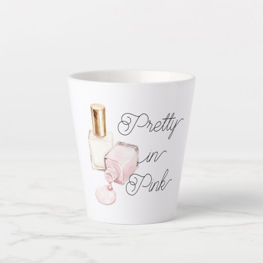 Tasse Latte Pretty in Pink White Nail Polish (Devant)