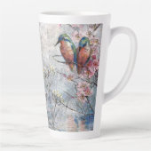 Tasse Latte Pretty Painted Kingfish and Flowers (Droite)