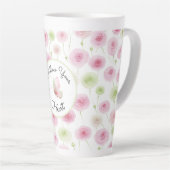 Tasse Latte Pretty Pink Mint Ranunculus   (Angle droit)