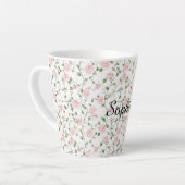 Tasse Latte Pretty Pink Roses Floral   (Angle gauche)