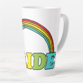 Tasse Latte Pride text and Rainbow (Angle droit)