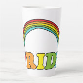 Tasse Latte Pride text and Rainbow (Devant)