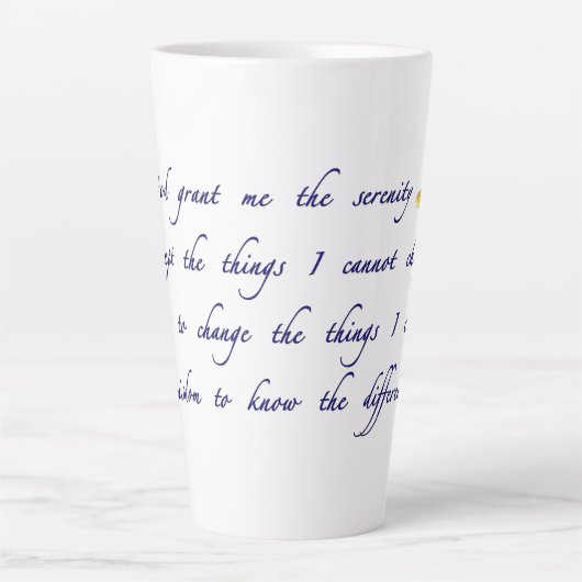 Tasse Latte Prière de sérénité (Devant)