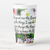 Tasse Latte Prière de sérénité en Bouquet Design (Devant)