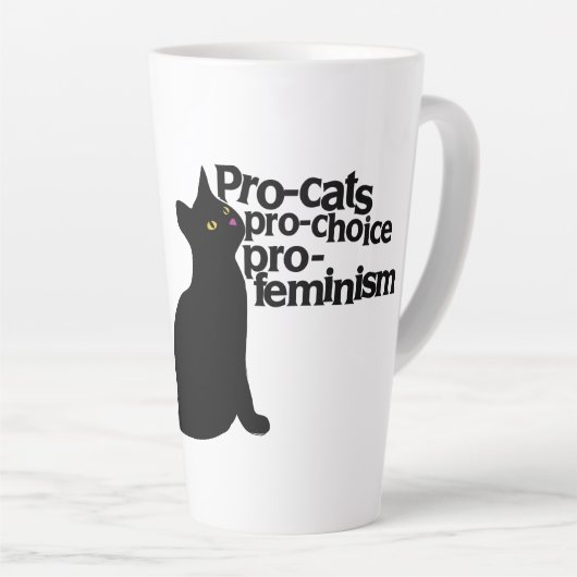 Tasse Latte pro-cats pro-choice pro-feminism (Angle droit)