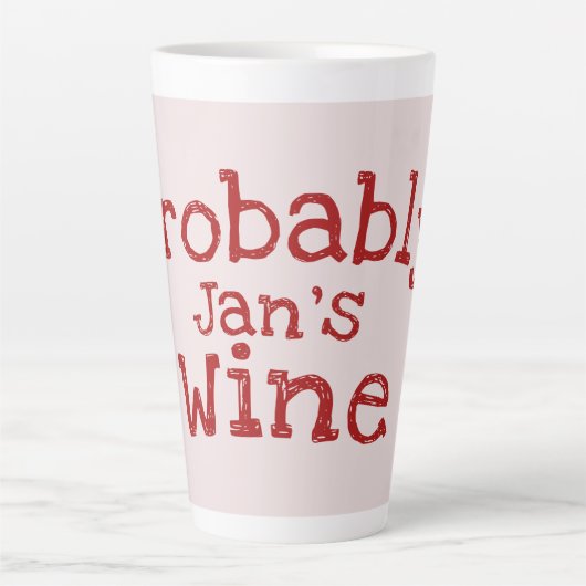 Tasse Latte Probablement (Jans) Typographie du vin (Devant)