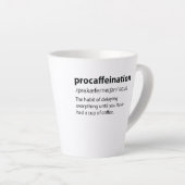 Tasse Latte Procaffination Funny Dictionnaire Définition (Angle droit)