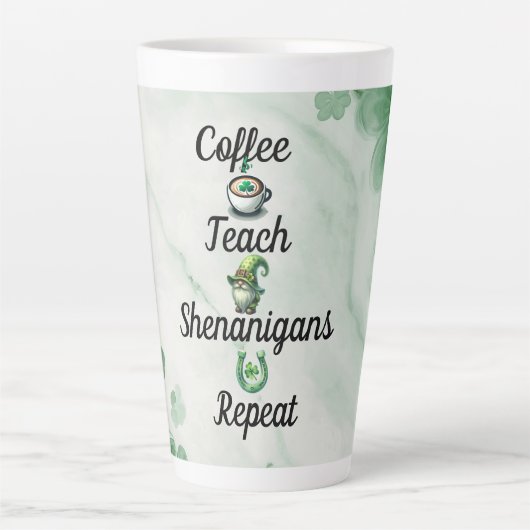 Tasse Latte Professeur de la Saint-Patrick (Devant)