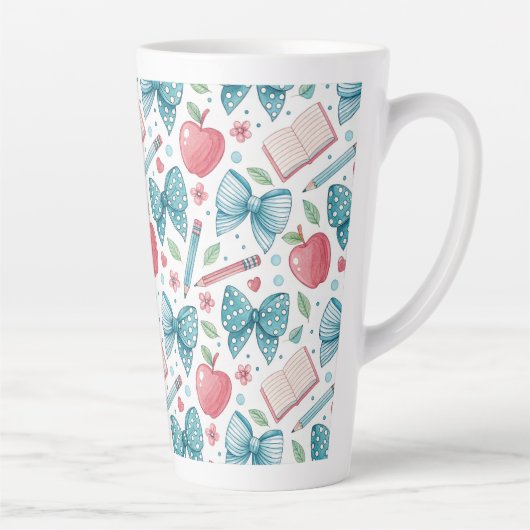 Tasse Latte Professeur de motif girly chic (Droite)