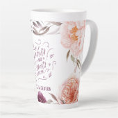 Tasse Latte professeur mignon rose floral élégant (Angle droit)