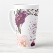 Tasse Latte professeur mignon rose floral élégant (Angle gauche)
