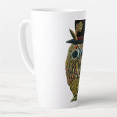 Tasse Latte Professeur Owl Le Dapper Avian Scientifique (Angle gauche)