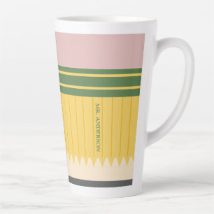 Tasse Latte Professeurs de crayon d'école jaune personnalisé
