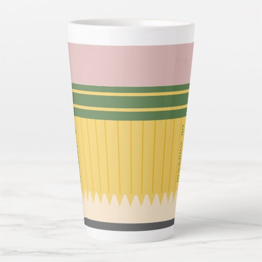 Tasse Latte Professeurs de crayon d'école jaune personnalisés (Devant)