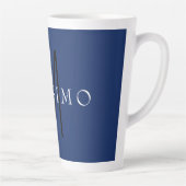 Tasse Latte Professional Black Monogram Blue Your Name (Droite)