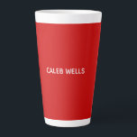 Tasse Latte Professionnalité Plaine Simple Attractive Rouge Bl<br><div class="desc">Design attrayant, simple et élégant. Vous pouvez modifier les polices, les couleurs, le fond avec l'outil facile à utiliser.</div>