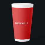 Tasse Latte Professionnalité Plaine Simple Attractive Rouge Bl<br><div class="desc">Design attrayant, simple et élégant. Vous pouvez modifier les polices, les couleurs, le fond avec l'outil facile à utiliser.</div>