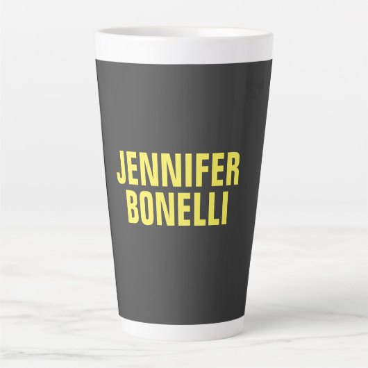 Tasse Latte Professionnel minimaliste moderne noir (Devant)