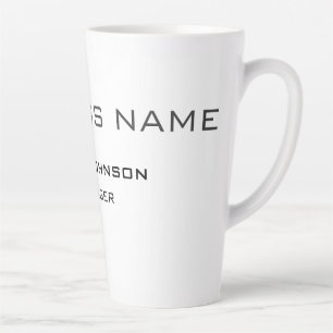 Tasse Latte Professionnel Moderne Plain Simple