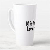 Tasse Latte Professionnel Moderne Simple Clair Nom Noir Blanc (Angle gauche)
