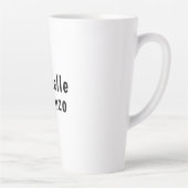 Tasse Latte Professionnel Moderne Simple Clair Nom Noir Blanc (Droite)