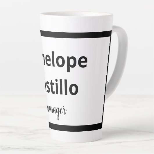 Tasse Latte Professionnel Moderne Simple Design Noir & Blanc (Angle droit)