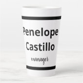 Tasse Latte Professionnel Moderne Simple Design Noir & Blanc (Devant)