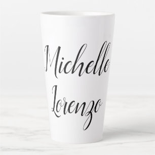 Tasse Latte Professionnel Moderne Simple Noir & Blanc