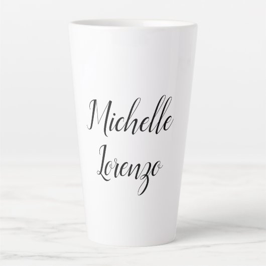 Tasse Latte Professionnel Moderne Simple Noir & Blanc (Devant)