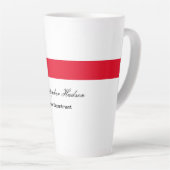 Tasse Latte Professionnel Simple Rouge Blanc (Angle droit)