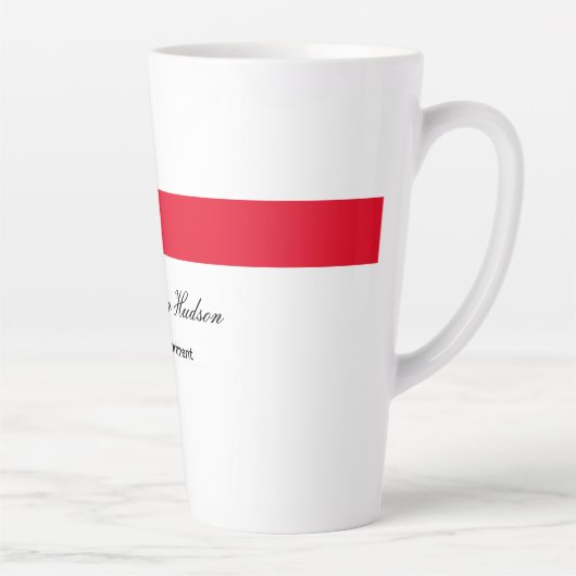 Tasse Latte Professionnel Simple Rouge Blanc (Droite)
