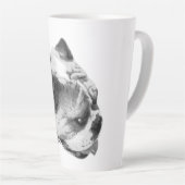 Tasse Latte Profil de bouledogue classique avec une touche mod (Angle droit)