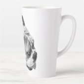 Tasse Latte Profil de bouledogue classique avec une touche mod (Droite)