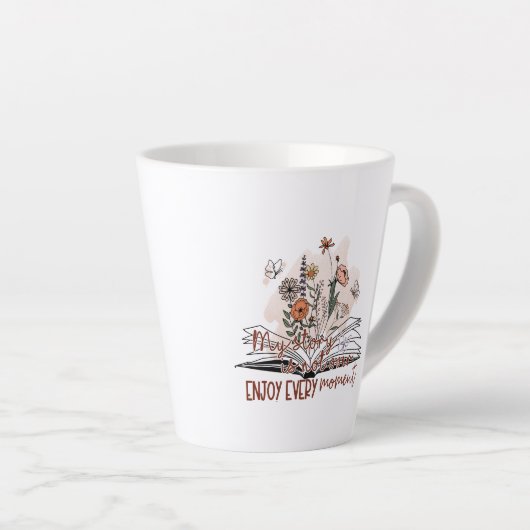 Tasse Latte Profitez de chaque instant, message positif (Angle droit)