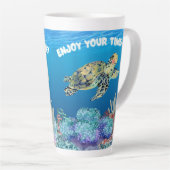 Tasse Latte Profitez de la tortue (Angle droit)