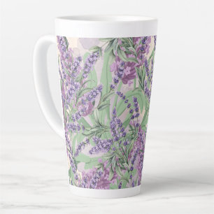 Tasse Latte Profusion de Lavande Poussiéreuse Lavande Floral R