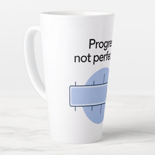 Tasse Latte Progrès, pas perfection (Angle gauche)
