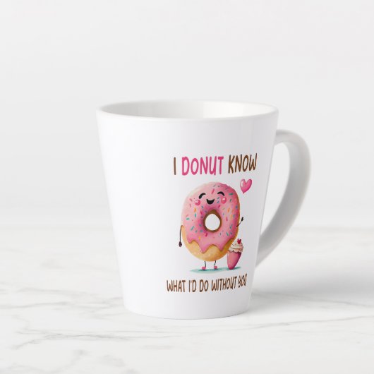 Tasse Latte Proposition d'aide d'information sur le beigne fin (Angle droit)